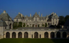 OHEKA Castle on Long Island, photographed from across the formal grounds.